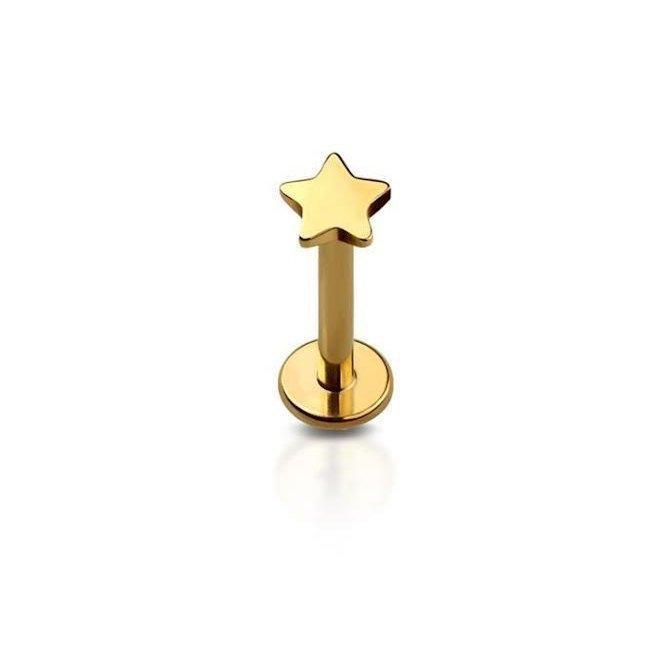 Star Flat Back Stud | Gold