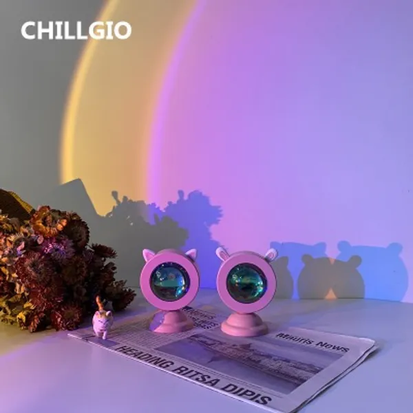Chillgio Mini Sunset Light Atmosphere Ins Projector Photo Led Rainbow Dawn Table Lighting Room Decor Portable Usb Rgb Night Lamp - Night Lights - AliExpress