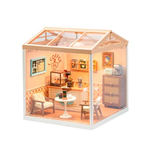 Rolife Super Creator Daily Inspiration Cafe Plastic DIY Miniature House Kit DW001