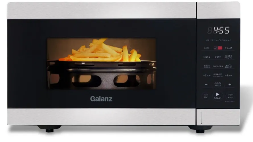 Galanz 0.9 Cu ft Air Fry Microwave, 900 Watts, Stainless Steel