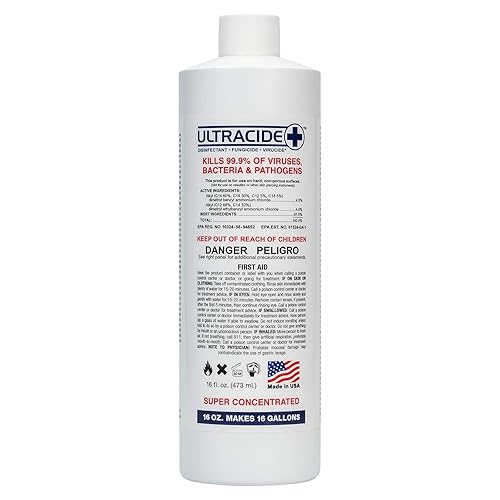 Americanails Ultracide Super Concentrated Disinfectant, 16oz, Professional Salon Quality Sanitizer Solution for Nail Tools and Supplies, Sterilizing Cleaner for Salon Equipment - 16 Fl Oz (Pack of 1)