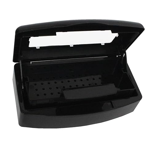 Nail Tool Sterilizer Box, Plastic Sterilization Tray for Tweezer, Eyelash Extensions, Hair Salon, Spa, Nail Implement - Black