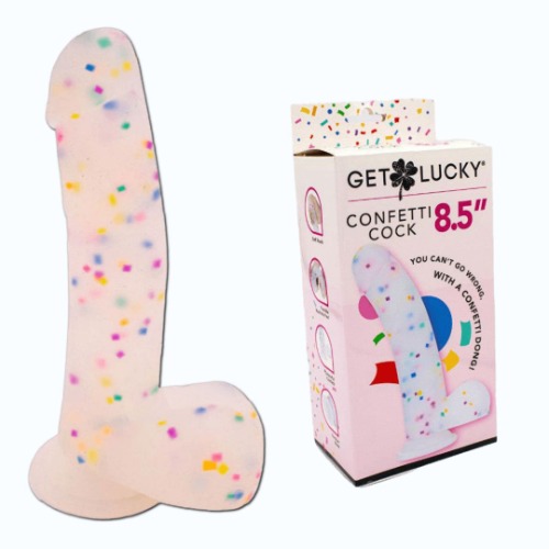 Get Lucky Confetti Cock 8.5" Silicone Dildo