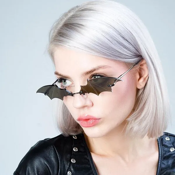 Black Goth Bat Shaped Sun Glasses
