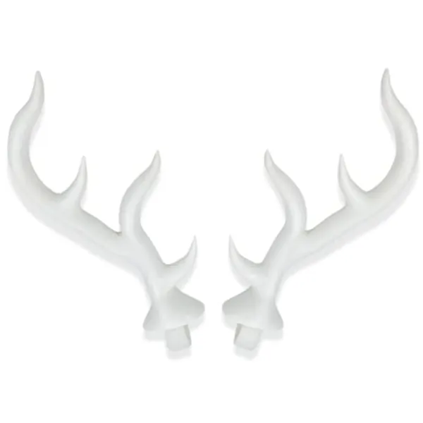 BeamTeam3D Antler Horns for Headphones, Fantasy Horns in Various Colors with Self Fastener - Cosplay Antlers Ears for Gamers and Streamers (Set of 2) (White)