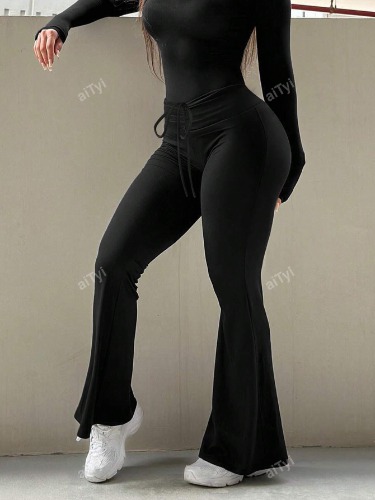 Women Slim Fit Flared Leg Pants