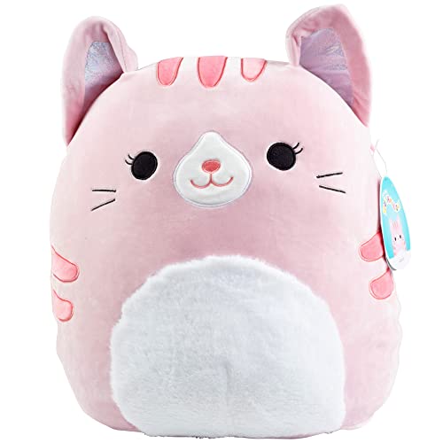 Squishmallow Large 16" Laura The Pink Cat - Officially Licensed Kellytoy Plush - Collectible Soft & Squishy Large Kitty Stuffed Animal Toy - Add to Your Squad - Gift for Kids, Girls & Boys - 16 Inch