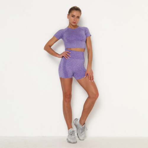 Slim Fit Shorts Set (Shorts + Top) - Purple / S