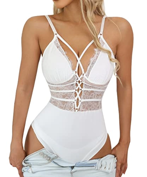 Buitifo Women Sexy Bodysuit One Piece Babydoll Lingerie Lace Teddy Negligee