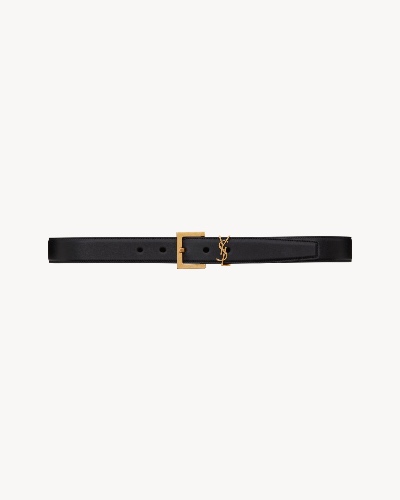 Cassandre Belt with square buckle in smooth leather | Saint Laurent | YSL.com