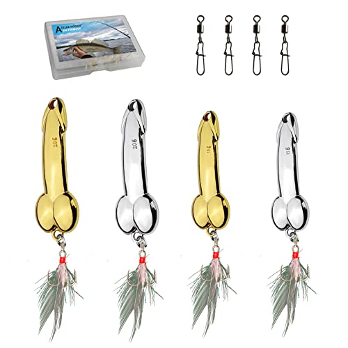 Aixuandocr Bass Fishing Lure, Fishing Spoons, Topwater Fishing Lures with Trebles Hooks, Trout Fishing Lures, Fishing Tackle for Freshwater and Saltwater