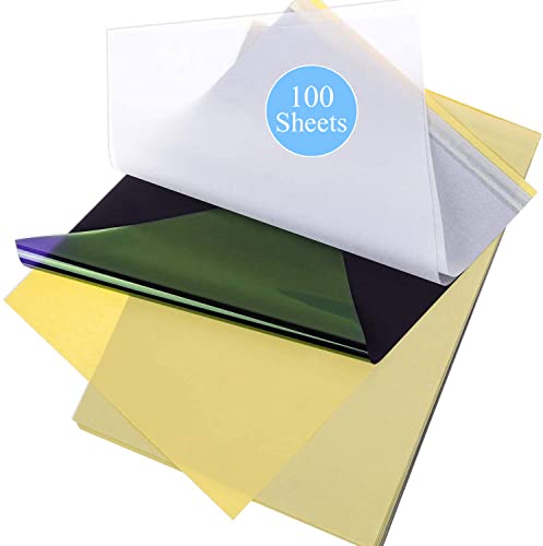 Tattoo Transfer Paper - 100 PCS Tattoo Stencil Paper, 4 Layers 8.5" x 11" A4 Size Tattoo Thermal Stencil Paper for Tattoo Transfer Kit Tattoo Supplies - 100PCS