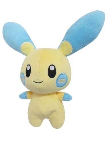 Sanei Pokemon All Star Series - PP70 - Minun Stuffed Plush, Yellow, Blue, 6.5"