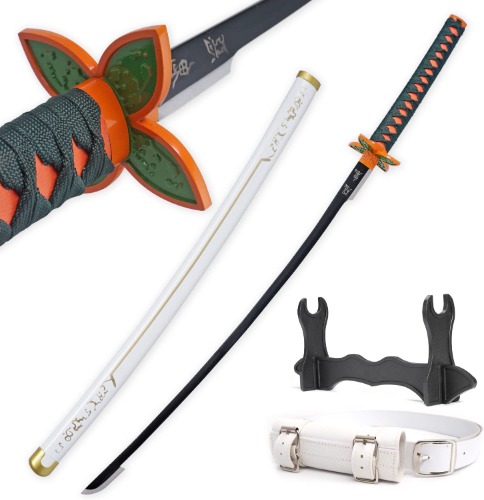 Cold Blade Carbon Steel Demon Slayer Sword, Real Metal Cosplay Anime Sword, 40 Inches, Stainless Steel, Nichirin Katana - Rengoku Kyoujurou