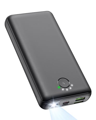 Portable Charger Power Bank 30000mAh - USB C 22.5W Fast Charging External Battery Pack Charging Bank PD QC4.0 with Flashlight 3 Outputs & 2 Inputs Phone Charger for iPhone Samsung Galaxy iPad etc - Black