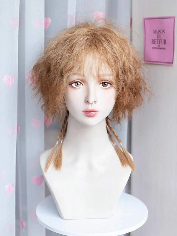 Long Curly Synthetic Wig With Bangs | SHEIN EUQS