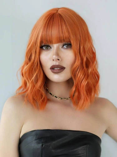 Short Curly Cosplay Synthetic Wig With Bangs For Party | SHEIN EUQS