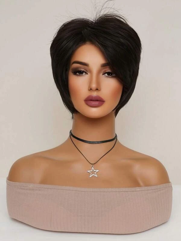 Short Straight Synthetic Wig With Bangs | SHEIN EUQS