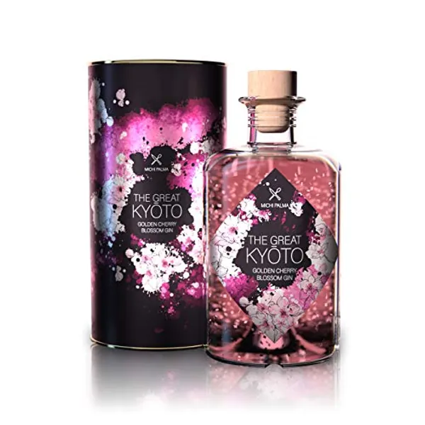 Michi Palma | The Great Kyōto Golden-Cherry-Blossom (1 x 0.5 l) | Premium Spirituose auf Gin-Basis | Mit 23 Karat reinem Blattgold und edler Geschenkverpackung | Goldene Gin-Geschenkidee