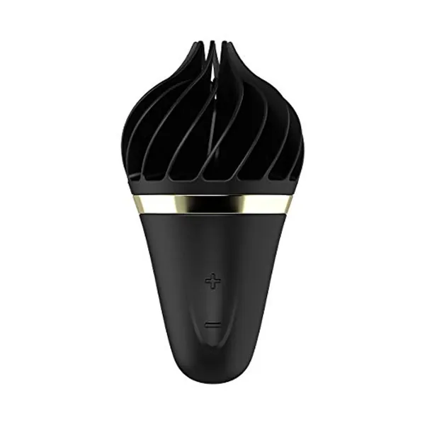 Satisfyer Sweet Treat Lay-On Clitoral Stimulator - Spinning Silicone Head, Intense Personal Massager for Stimulation of Clitoris, Nipples & Erogenous Zones - Waterproof, Rechargeable (Black/Gold)