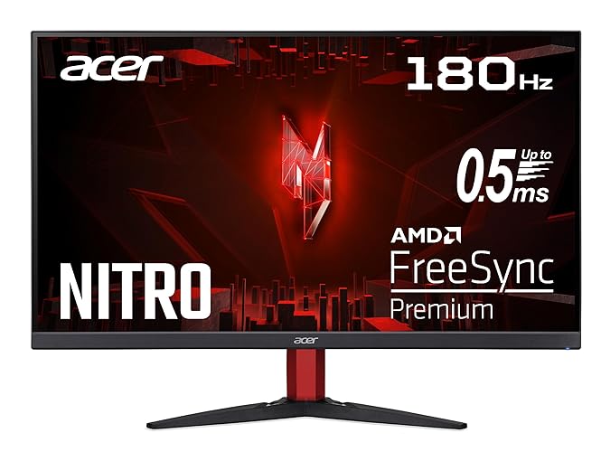Acer Nitro KG272S3 Gaming Monitor 27 Zoll (69 cm Bildschirm) Full HD, 180Hz, bis zu 0.5ms (GTG), 2xHDMI 2.0, DP 1.2, FreeSync Premium, Schwarz, ‎UM.HX2EE.301 - 27 Zoll - 180 Hz - Single