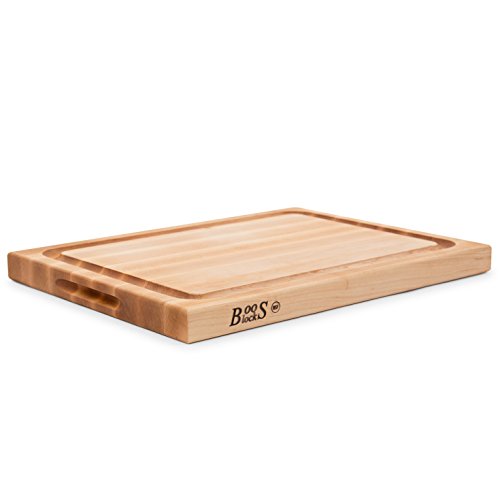 John Boos CB1054-1M2015150 Cutting Board, 20 Inches x 15 Inches x 1.5 Inches, Maple with Juice Groove - 20" x 15" x 1.5" - Cutting Board