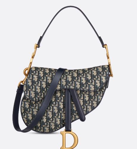 Dior Saddle bag in blue Dior oblique jacquard