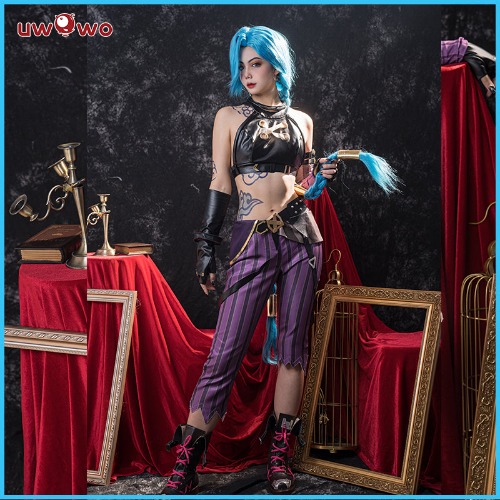 【In Stock】Uwowo Game League of Legends Cosplay LOL Cos Jinx Cosplay LOL Arcane Young Ver Jinx Costume - XL