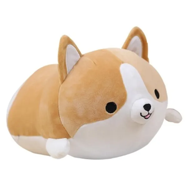 Corgi Dog Plush Pillow, Soft Cute Shiba Inu Akita Stuffed Animals Toy Gifts (Brown, 11.8 in)