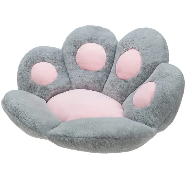 DITUCU Cat Paw Cushion Lazy Sofa Office Chair Cushion Bear Paw Warm Floor Cute Seat Pad for Dining Room Bedroom Comfort Chair for Health Building Grey 27.5 x 23.6inch - 2-grey Small (Pack of 1)