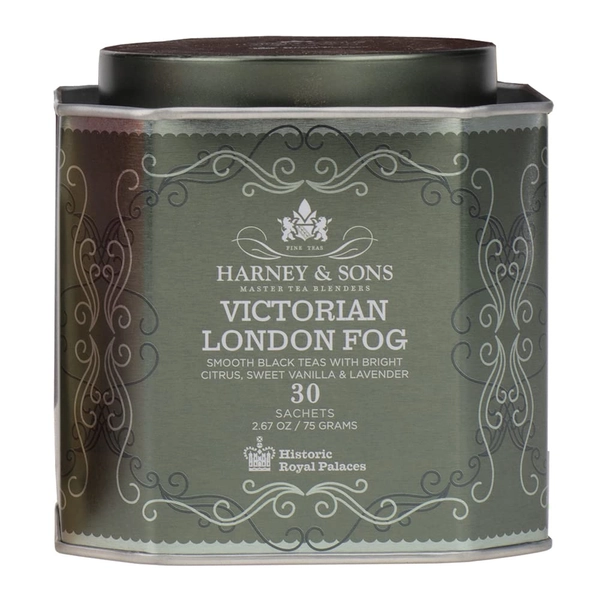 Harney & Sons Victorian London Fog Tea, Black and Oolong Tea with Citrus, Vanilla and Lavender | 30 Sachets, Historic Royal Palaces Collection