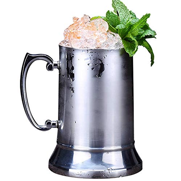N2 20oz Double Wall 18/8 Stainless Steel Tankard Beer Mug Shaker Patented Mould Design Enjoy Favourite Beer Drinks Style Handle In Silver