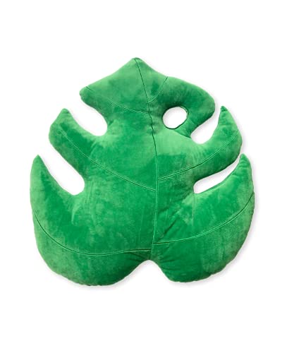 Green Philosophy Co. Plush Leaf Pillow 3D Accent Monstera Deliciosa Succulent Throw Pillow for Couch Sofa Living Room Home Decor for Plant Lovers, Garden Lovers, Green Thumb Family & Friends - Monstera Deliciosa
