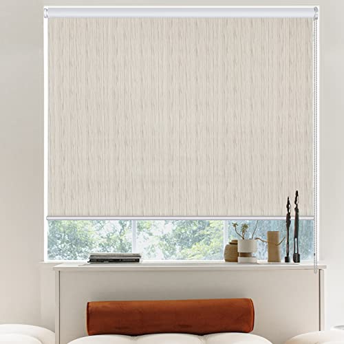 HIDODO Window Roller Shades, 100% Blackout Roller Blinds UV Protection Thermal Insulated Fabric, Blackout Roller Shades for Windows, Office, Bedroom, Doors, 29" W x 72 "L, Beige - Beige - 29" W x 72 "L