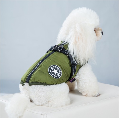 Labrador Winter Dog Jacket: Waterproof - L / green