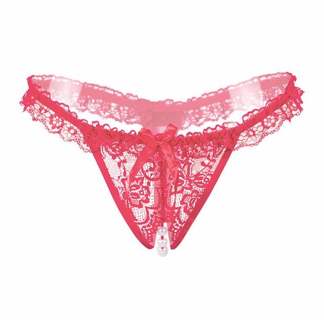 Pearl Lined Panties - Red