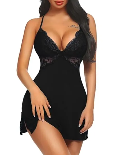 Women Lingerie Lace Chemise Sleepwear Babydoll Teddy Lingerie