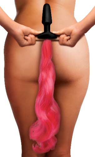 Pony Tail Anal Plugs - Hot Pink