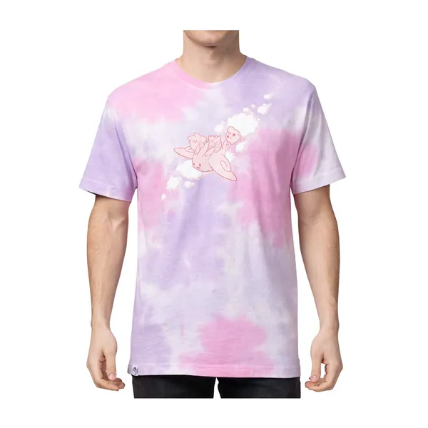 Togekiss & Friends Pokémon Take Flight Pink & Purple Tie-Dye Relaxed Fit Crew Neck T-Shirt - Adult