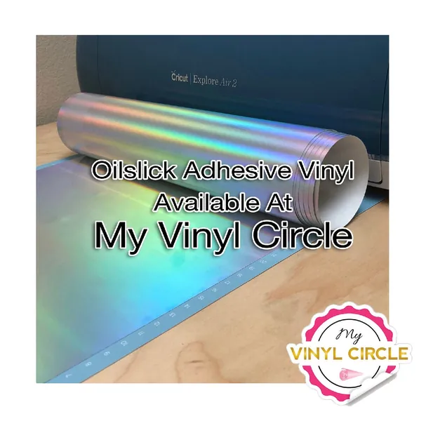 Oil Slick Adhesive Vinyl Rainbow Chrome Vinyl Silver, Rainbow Chrome Holographic Decal Vinyl Sheets or Roll, Permanent Vinyl