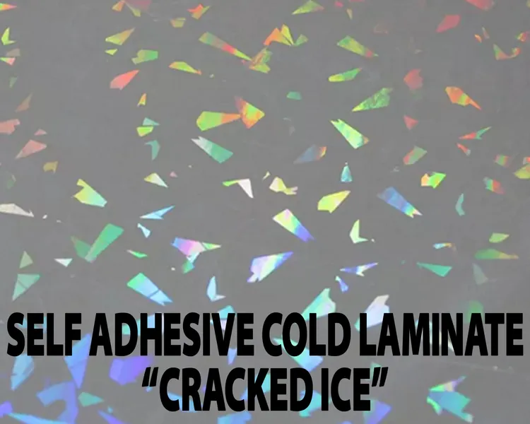 Cracked Ice - Self adhesive clear holographic laminate - 5 sheets per pack for Bujo, Glowforge, Planner, Stickers, and more