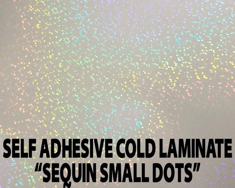 Sequin (Small Dots) - Self adhesive clear holographic cold laminate for Bujo, Glowforge, Planner, Stickers, and more