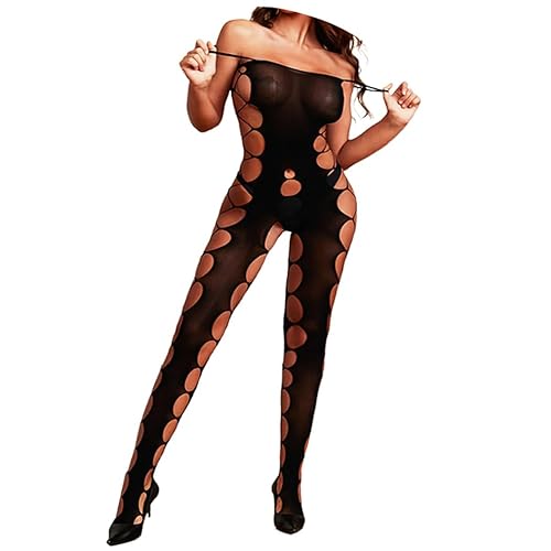 Barode Women’s Lingerie Bodystockings Sexy Fishnet Bodysuit Mesh Body Stockings Lingerie Lace Tight Nightwear Bodystocking (G) - G
