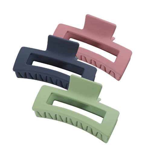 Hair Clips for Thick Hair,Hair Claw Clips Strong Hold Hair Clips for Women Thick Thin Hair 3PCS - pink, green, dark blue