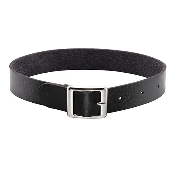 Manfnee Cool Punk Gothic Collar for Women and Men Black PU Leather Vingate Necklace Adjustable