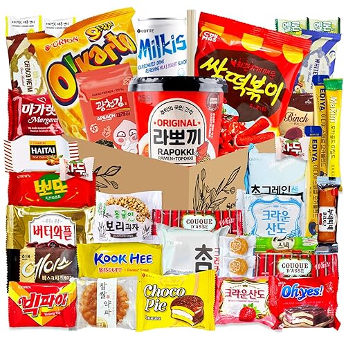 Korean Snack Box 38 Count - Variety of Individually Wrapped Korean Snacks with Chips, Sweets and Tteokbokki for Kids, Children, College Students and Adults. Perfect Gift Box for K-Food Lovers - Journey of Korea