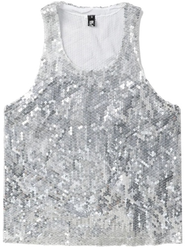 Sequin Georgette Tank Top | M / White
