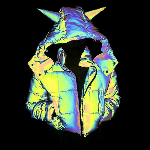 Glow Rainbow Reflective Jacket with Horns