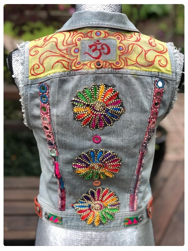 Embellished jean vest