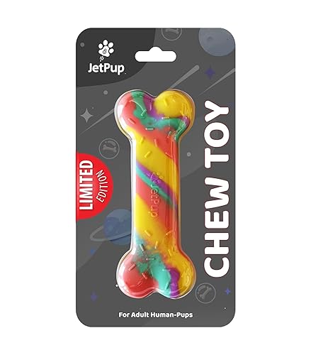 JetPup Pup Chew Toy - Bone - Human Grade Chew Toy - Human Pup Play - 100% Food Grade Silicone - (Rainbow Rave *Limited Edition) - Rainbow Rave